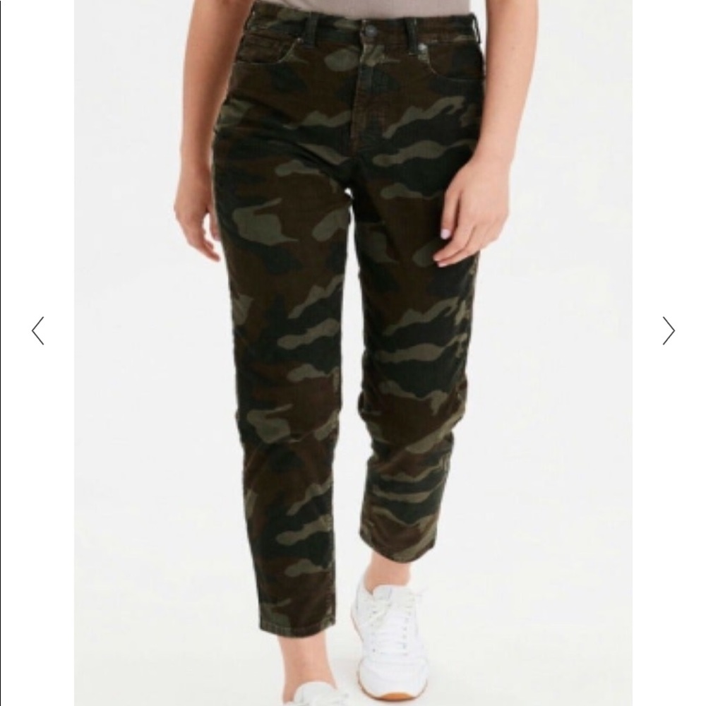 American Eagle Camo Corduroy Mom Jean